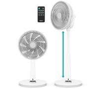 Duux Whisper 2 Blanc - Ventilateur silencieux sur pied - Ventilateur sur pied avec télécommande, Minuterie et 26 vitesses - Hauteur réglable 73-95 cm - Oscillation automatique
