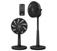 Duux Whisper 3 Ventilateur sur Pied - Ventilateur Économe en Énergie avec 26 Vitesses, Minuterie et Mode Nuit - Hauteur Réglable (73-95 cm) - Oscillation Horizontale et Verticale - Noir