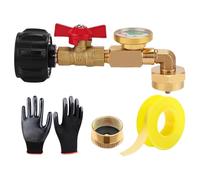 Duvcoywae Adaptateur De Recharge Propane pour Bouteilles De 0.5kg, Adaptateur De avec Valve Et Manomètre, Conception À 90 Degrés pour Extérieur Poêle De Jardin Grill Camping Pique-Nique