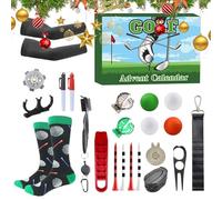 Duvcoywae Calendrier de l'Avent Golf - Calendrier de Compte à Rebours Cadeau Fête Noël Golf | 24 Jours Marqueurs Tees Balles | Cadeau pour Débutant Adulte Homme Père Passionné