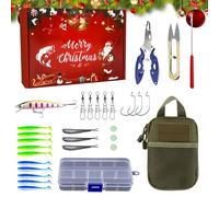 Duvcoywae Coffret de Leurres | Équipement De Pêche De Noël - Leurres pour Truite,pour La Saison des Fêtes en Famille Le Camping en Plein Air Les Rivières Les Lacs Et Les Étangs
