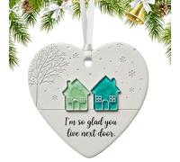 Duvcoywae Décoration de Noël en Céramique en Forme de Cœur | Décor Cœur en Céramique Amour pour Noël - Décor Artistique Saisonnier à Exposer - Filles Adolescents Adultes
