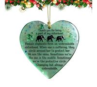 Duvcoywae Ornement d'Éléphant pour la Sororité - Décoration En Forme De Cœur Avec Effet De Verre De Mer,Ornements pour Sapin de Noël en Forme de Cœur d'Amitié | Pour Les Sœurs Les Femmes La Famille Et