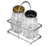 Duvcoywae Set de Salière et Poivrière - Petit Ensemble pour Sel et Poivre | Contenants de Stockage avec Support pour Restaurant, Cuisine, Maison, Pique-nique, Camping et Extérieur