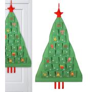Duvcoywae Tissu De L Avent,Organisateur En Forme De Sapin De Noël 24 Jours | Sac Calendrier De L Avent Rechargeable - pour Bonbons Snacks Salon Appartement Bureau Salle De Classe Organisateurs De Fête