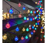 DUVERT LED Guirlande lumineuse, Boule de cristal solaire, led bande décoration, pour Fête de Noël décoration extérieure jardin (12m, Multicouleur)