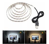 DUVERT Ruban à LED pour HDTV, Rétroéclairage TV, USB Powered Flexible Rétro-éclairage, Lampe à Rayons LED (blanc froid, 4m)