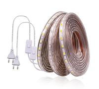 DUVERT Ruban LED, Bande LED, Bandeau LED 220V AC 5050 IP68 étanche, High Bright Three Chips, LED Strip Light Lumineux Bandeau (bleu, 5m)