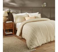 Duvet Day Housse de Couette Harrison Stripe Design Minimaliste capitonné avec Tissu Doux au Toucher et Finition Facile d'entretien (Lin - Super King)