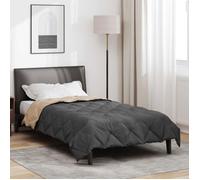 Duvet d'été - VIDAXL - Matelassage tendance - Microfibre 100% polyester - 200 x 135 cm - Anthracite et taupe