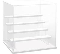 DuvinDD Vitrine Acrylique 5 Niveaux Petite Vitrine pour Collection Vitrine Figurine pour Pop Vitrine Voiture Miniature Rangement Parfum (Base Blanche, 30 x 28 x 30,2 cm)
