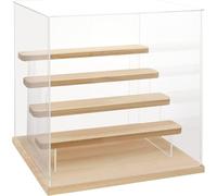 DuvinDD Vitrine Acrylique à 5 Niveaux Petite Vitrine pour Collection Vitrine Figurine pour Pop Vitrine Voiture Miniature Rangement Parfum (Grain de Bois, 30 x 28 x 30,2 cm)
