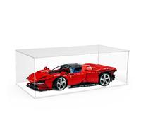 DuvinDD Vitrine Acrylique pour Lego Ferrari SP3 pour Lego McLaren P1 pour Lego Porsche 911- 60 x 30 x 20 cm Boîte Transparente Anti-poussière avec Base Blanche Vitrine pour Lego Technic Cars Series