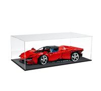 DuvinDD Vitrine Acrylique pour Lego Ferrari SP3 pour Lego McLaren P1 pour Lego Porsche 911- 60 x 30 x 20 cm Boîte Transparente Anti-poussière avec Base Noire Vitrine pour Lego Technic Cars Series