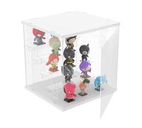 DuvinDD Vitrine Acrylique Transparente 5 Niveaux Petite Vitrine pour Collection Vitrine Figurine pour Pop Mart Labubu Vitrine Voiture Miniature Rangement Parfum (Base Blanche, 30 x 28 x 30,2 cm)