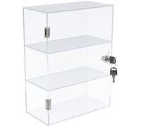 DuvinDD Vitrine en Acrylique à 3 étagères avec Serrure et clés, Transparent pour comptoir de Collection, vitrine verrouillable, boîte de Rangement résistante à la poussière, livrée assemblée (30 x 15