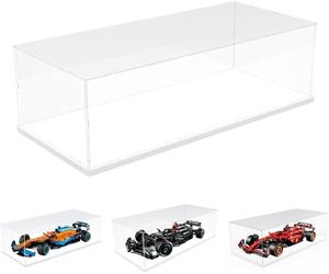 DuvinDD Vitrine en acrylique pour Lego 71756 Marineur d'eau pour Lego F1 Mercedes Ferrari Red Bull - 65 x 35 x 20 cm - Boîte de protection contre la poussière transparente avec socle blanc - Vitrine