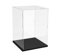 DuvinDD Vitrine en Acrylique pour Lego Chateau 42638 pour Lego Botanicals Orchidée 10343- Base Noire 25x25x35 cm - Protection Contre la Poussière pour Collectionneurs de Maquettes