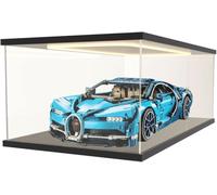 DuvinDD Vitrine en acrylique pour Lego Ferrari Daytona SP3 pour Lego McLaren P1 pour Porsche 911 - 60 x 30 x 20 cm - Boîte de protection anti-poussière transparente avec socle noir