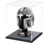 DuvinDD Vitrine en Acrylique pour Lego Star Wars Le Casque Clone Captain Rex Dark Vador Modèle R2-D2- 20x20x25 cm,Couvercle Anti-poussière Transparent avec Socle Noir, boîte de présentation empilable