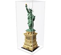 DuvinDD Vitrine en Acrylique pour Lego Statue de la liberté-20x20x50 cm - Boîte de Protection Transparente étanche à la poussière avec Socle Blanc - Modèle adapté pour l'architecture et la Collection