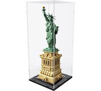 DuvinDD Vitrine en Acrylique pour Lego Statue de la liberté- 20x20x50 cm - Boîte de Protection Transparente étanche à la poussière avec Socle Noir - Modèle adapté pour l'architecture et la Collection