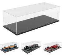 DuvinDD Vitrine en acrylique pour Lego Technic Ferrari McLaren Mercedes Red Bull F1-70x30x20cm-Boîte anti-poussière transparente avec socle noir-Vitrine sur mesure pour la série Lego Technic Formule 1