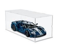 DuvinDD Vitrine en Acrylique pour Lego Technic Ford GT 42154 - Base Blanche 50x20x20 cm - Protection Contre la Poussière pour Collectionneurs de Maquettes