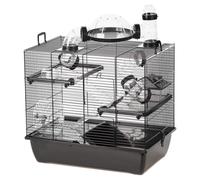 Duvo+ Cage À Rongeurs Black Rufus Noir 50x33x44,5cm 3 Étages Avec Accessoires