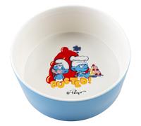 Duvo+ Gamelle " Die Schlümpfe " 1000ml Chien Céramique Blanc/Bleu 16,5x16,5cm