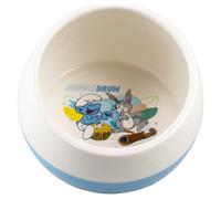 Duvo+ Gamelle " Die Schlümpfe " 800 ML Céramique pour Chiens 15x15 CM Bleu/Blanc
