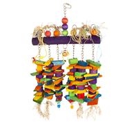Duvo+ Jouet en Bois pour Oiseaux 66x42cm Kletter-Spielzeug avec Crochet Coloré