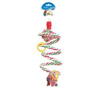 Duvo+ Jouet Oiseau Spirale Coton 35cm Coloré pour Perroquets & Oiseaux