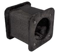 Duvo+ Kratz-Tunnel Square Noir 30x30x28cm pour Chats avec Oreiller & Balle de