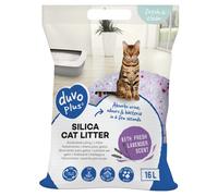 Litière pour chat lavande Duvoplus Premium Silica Blanc 16 L