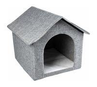 Duvo+ Maison à Chat Gilly Gris Pliable Inclus Couverture En 43,5x38,5x41 CM