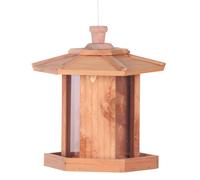Duvo+ Mangeoire Pour Oiseaux De Jardin En Cèdre 26,5x23x27,5cm Avec Perchoir