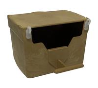 Duvo+ Nichoir Plastique Braun pour Exotiques Oiseaux 13x10x9,5 CM Hygiénique