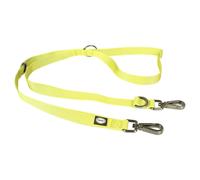Duvo+ North Duo Laisse Nylon 200cm Jaune Fluo pour Chiens, Robuste & Étanche