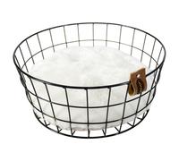 Duvo+ Panier Métallique Caviar Pour Chiens, 35Cm Moderne Noir Avec Coussin, Rond