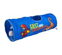 Duvo+ Tunnel de Chat " Die Schlümpfe " Jetpack Schtroumpf Bleu 72x25 CM Jeu