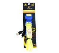 duvoplus, Collier Lumineux Flash Light Ring en Silicone, Taille 30-40cm/2,5cm Jaune néon, pour Chien, Assurer la visibilité de Votre Chien Lors de Vos promenades dans l’obscurité