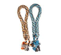 duvoplus, Corde en Coton Tordu avec des Noeuds Ø4,4cm - 120cm Bleu/Orange, Jouet, Bleu/Orange, Chien