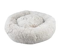 duvoplus, Coussin Panier Donut L - 60x60x17cm Gris, Doux Coussin, aux Poils Longs, Rebord supplémentaire, Confortable et Douillet, pour Race de Petite Taille, Coussin Anti Stress, Fond Anti-dérapant