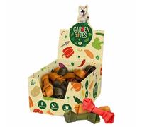 duvoplus, Garden Bites Vegan Bones Large 11 cm, Display de 42 grammes, Couleurs mélangées, pour Chien, Délicieux Snacks végétariens, sans Gluten, Dental Care, pour Une Haleine Fraiche