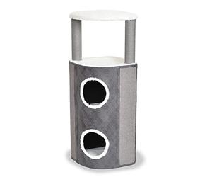duvoplus, Grattoir Bert L - 42x42x110cm Gris/Blanc, griffoir, Gris/Blanc, Chat