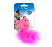 DUVOPLUS-Jouet pour chat coloris rose souris en laine Duvoplus - 10 x 6 x 4 cm