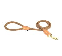 duvoplus, Laisse en Nylon Solide et Souple avec sa Finition en Cuir Gamme EXPLOR Forest, Taille 115cm/14mm Taupe, pour Chien, Idéal pour des promenades et expéditions aventureuses