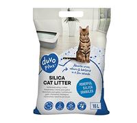 duvoplus Litière Silice Premium pour Chat Anti-Odeurs Absorbante 16 L | fresh & clean : litière silice pour chat, contrôle des odeurs et absorption élevée, sac grand format 16 L