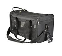 duvoplus, Sac de Voyage Nylon M - 50x27x29cm - Max. 7kg Noir, Fermeture éclair sur Le Haut et sur Les côtés, Trous de Ventilation, avec poignées et bandoulière, avec étiquette d`adresse